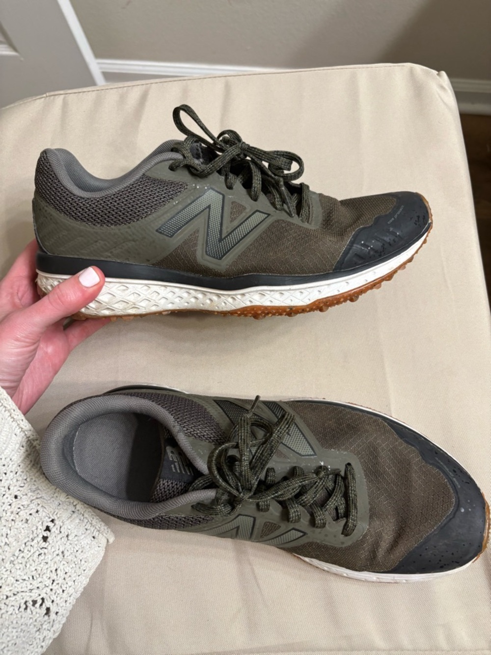 New Balance Men’s Olive/Gray Athletic Running Shoes